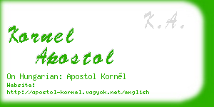 kornel apostol business card